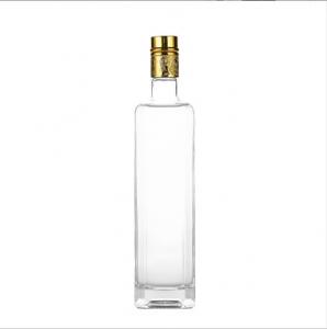 China Clear Glass Lid Square Dark Green Glass Bottle for Olive Oil 250ml 500ml 750ml 1000ml on sale