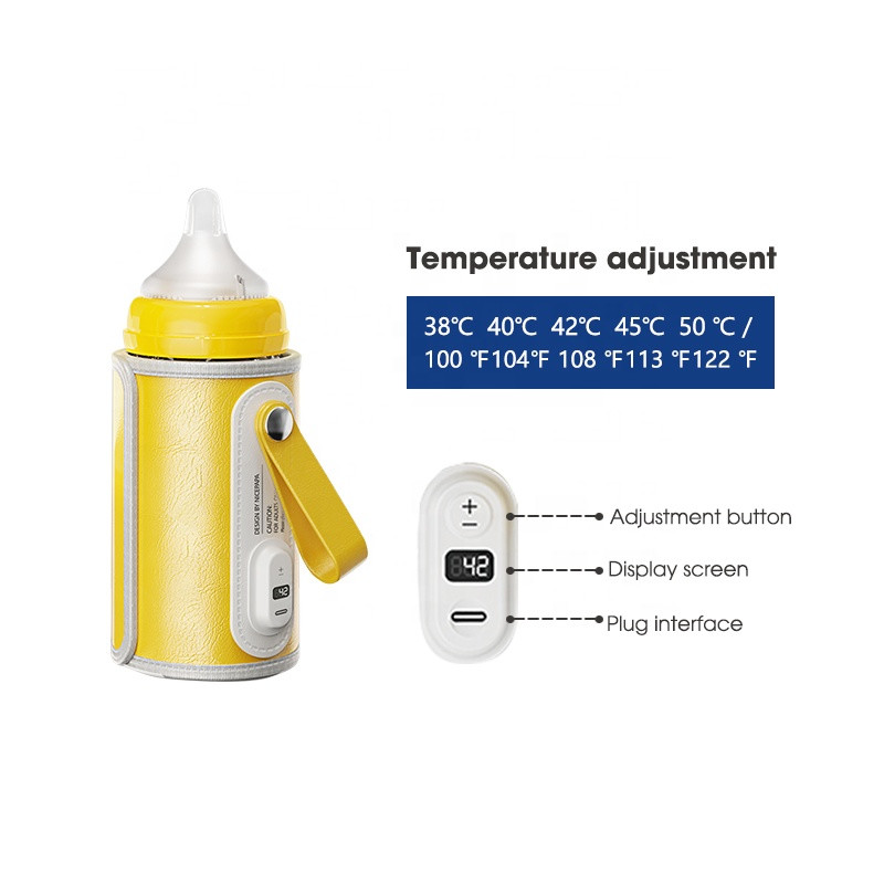 PPSU Portable Milk Temperature Control Bottle Warmer USB Charging Digital Display