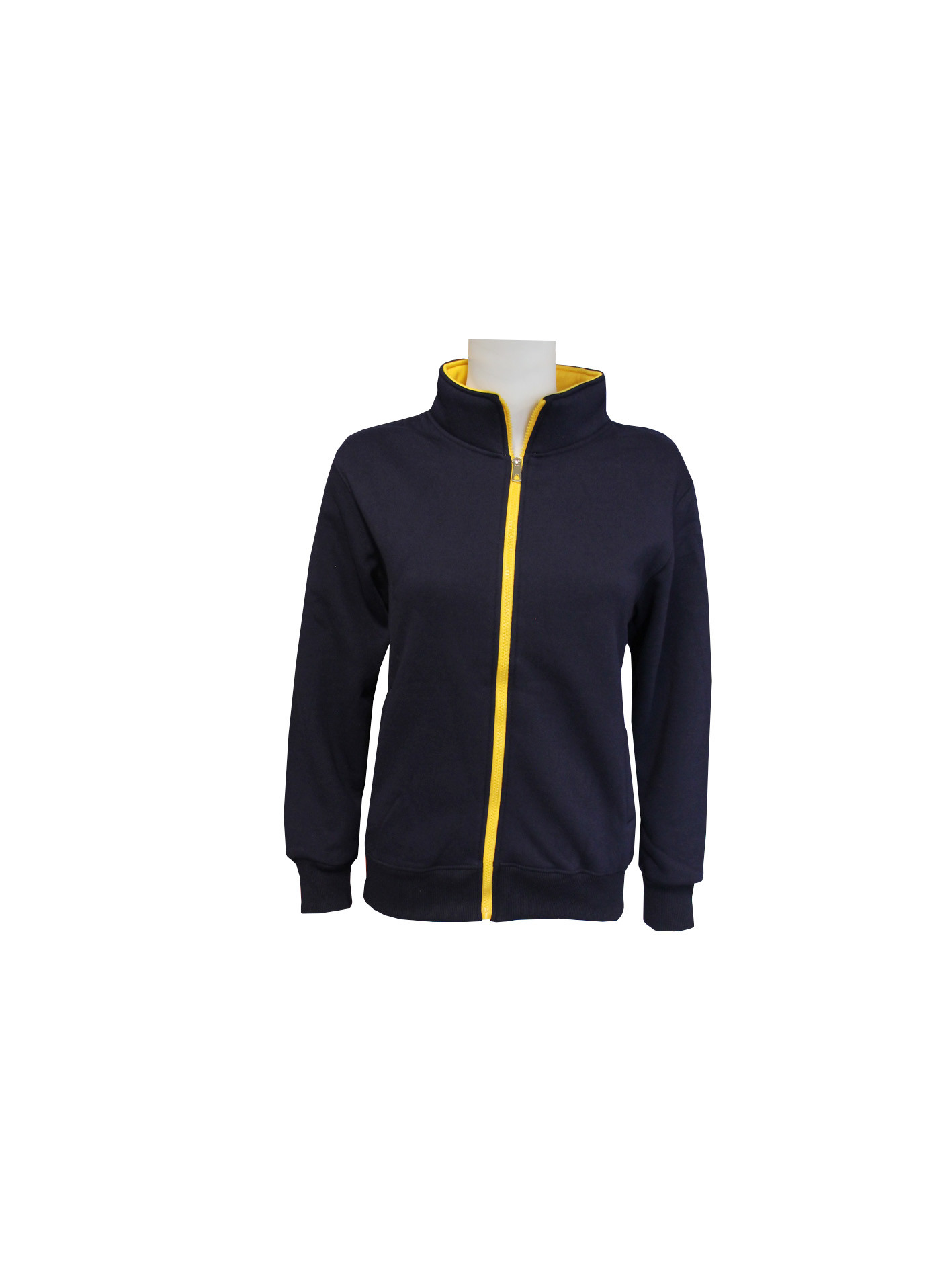 360 GSM Polyester Fleece Lined Winter Jacket Women Thermal Black Contrast Jacket