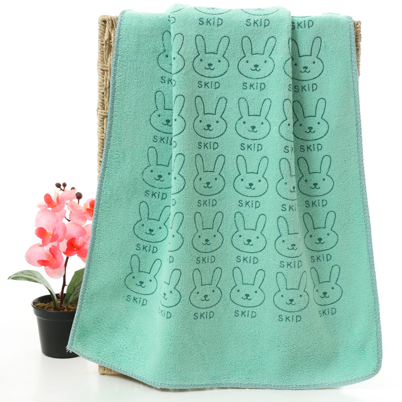 Customized Color Microfiber Cartoon Rabbit Head Soft Absorbent Thickening Face Towel