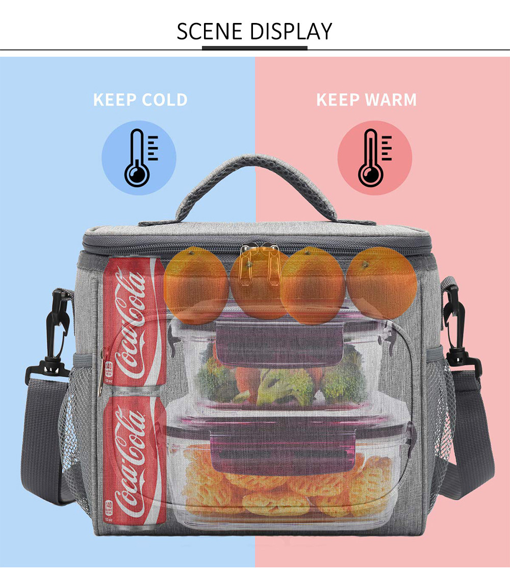 Insulated Lunch Box Portable Lunch Bag Adult Kids with Shoulder Strap