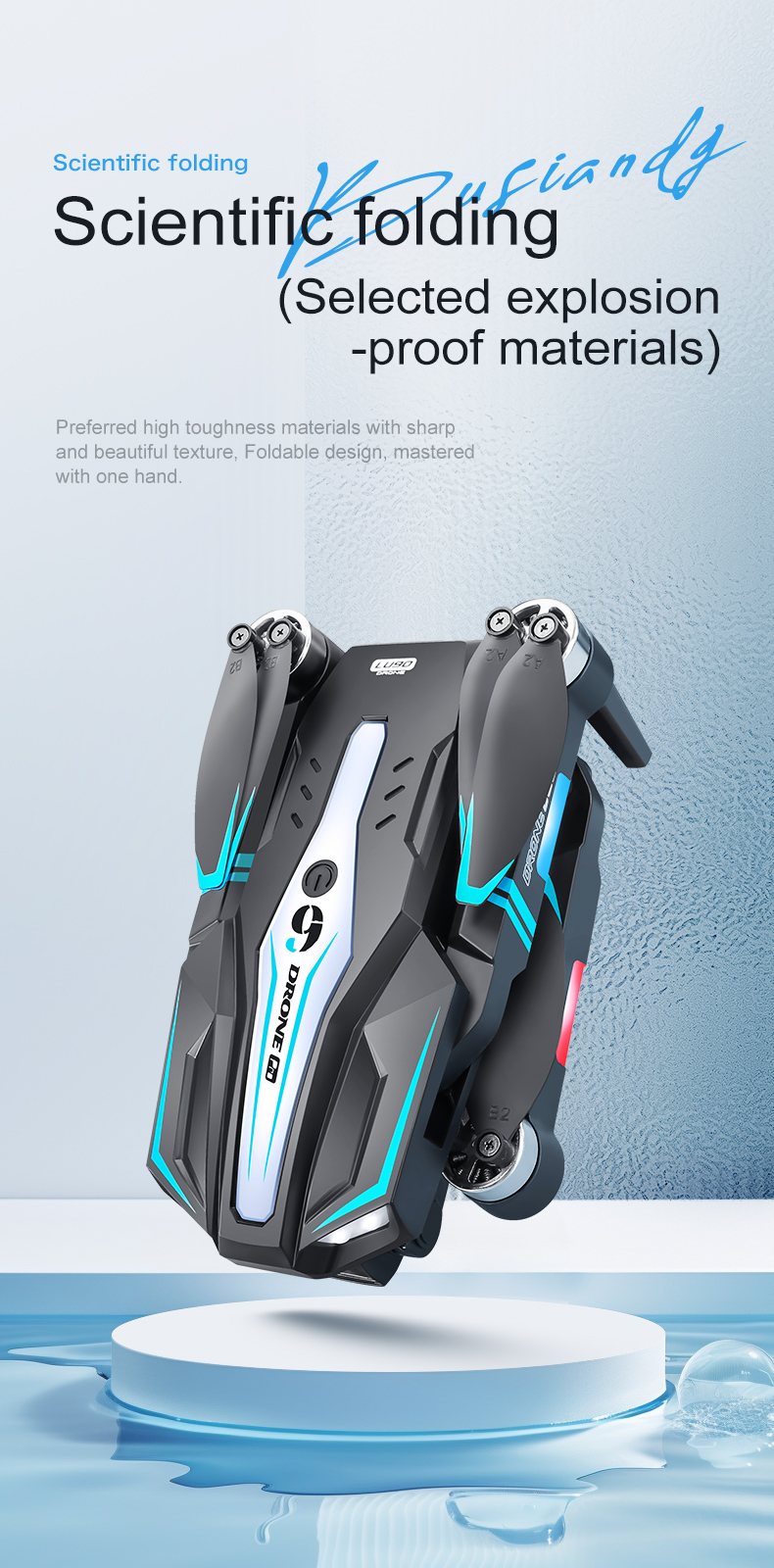 Beginner Drones Three-axis Flow Positioning Brushless Mini Foldable Drone with Infrared Obstacle Avoidance and 4k Camera
