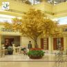 Buy cheap UVG GRE09 Gold banyan leaves big fake indoor trees in wooden trunk for hotel from wholesalers