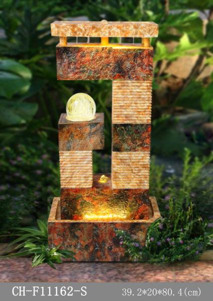 Hotel Decoration Sandstone Glass Ball Water Feature