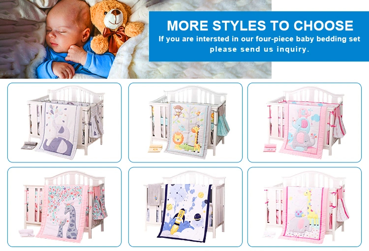 Soft Breathable Comforters Embroidery Baby Duvet Bedding Sets for Girl Collection