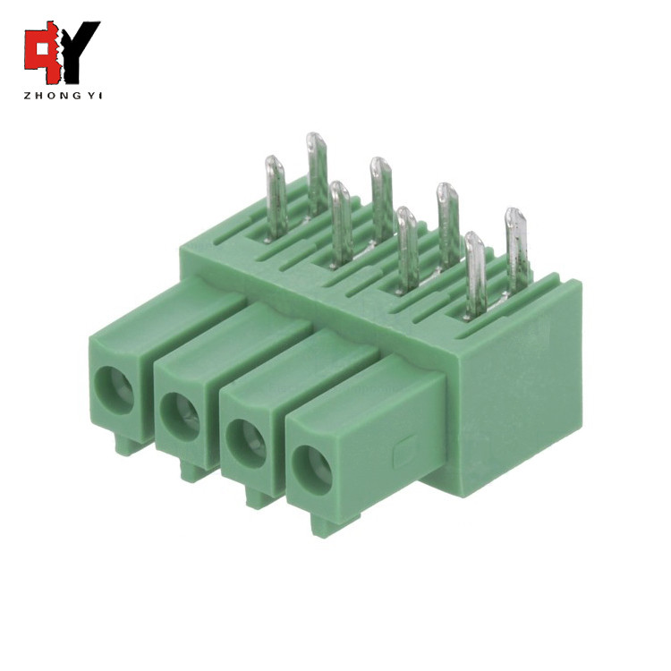 Electric Pcb Pluggable Terminal Block Connector Green HQ15EDGA