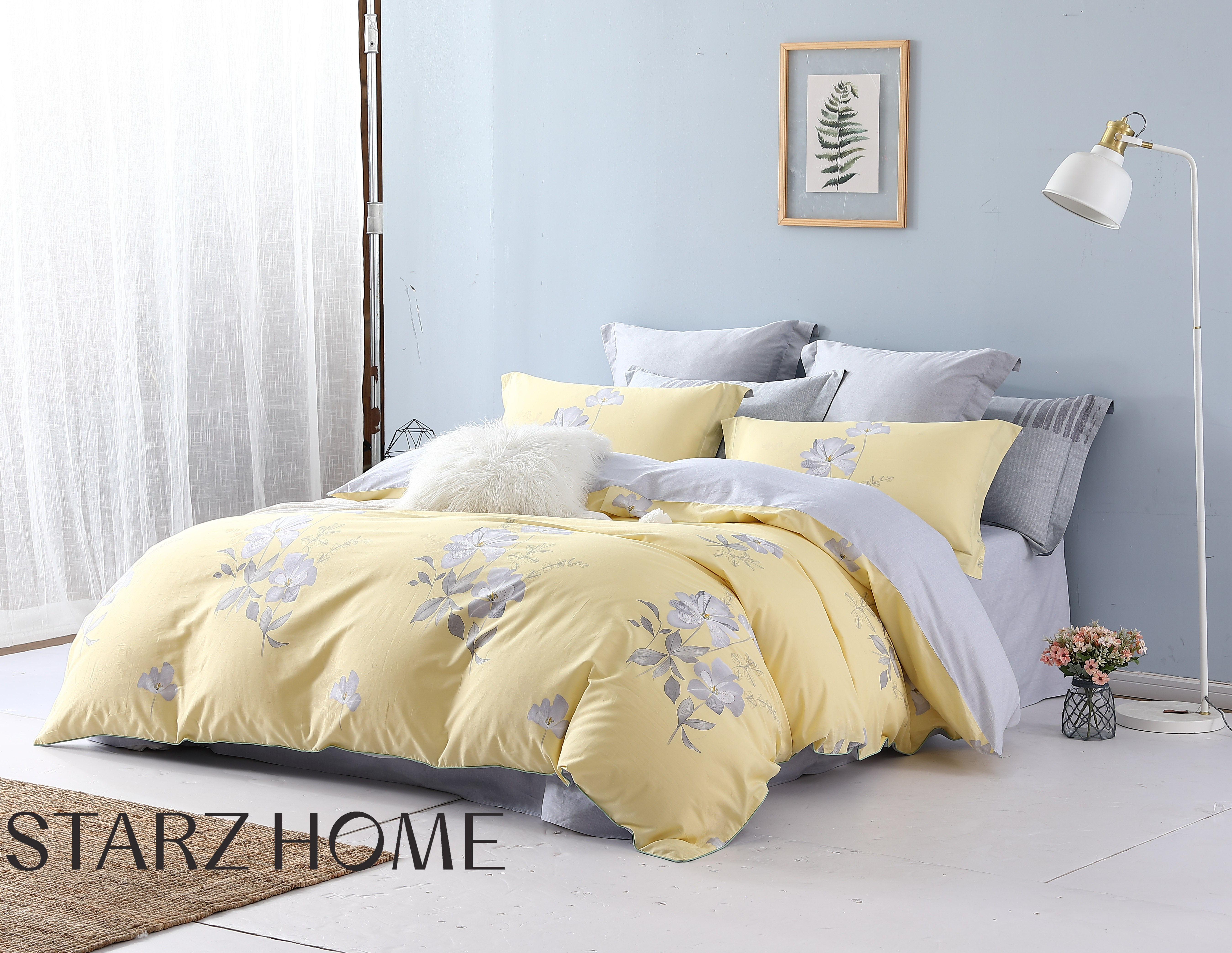 2023 Popular Plant Pattern Bedding Set with Soft Touch and 100% Cotton Bedsheets