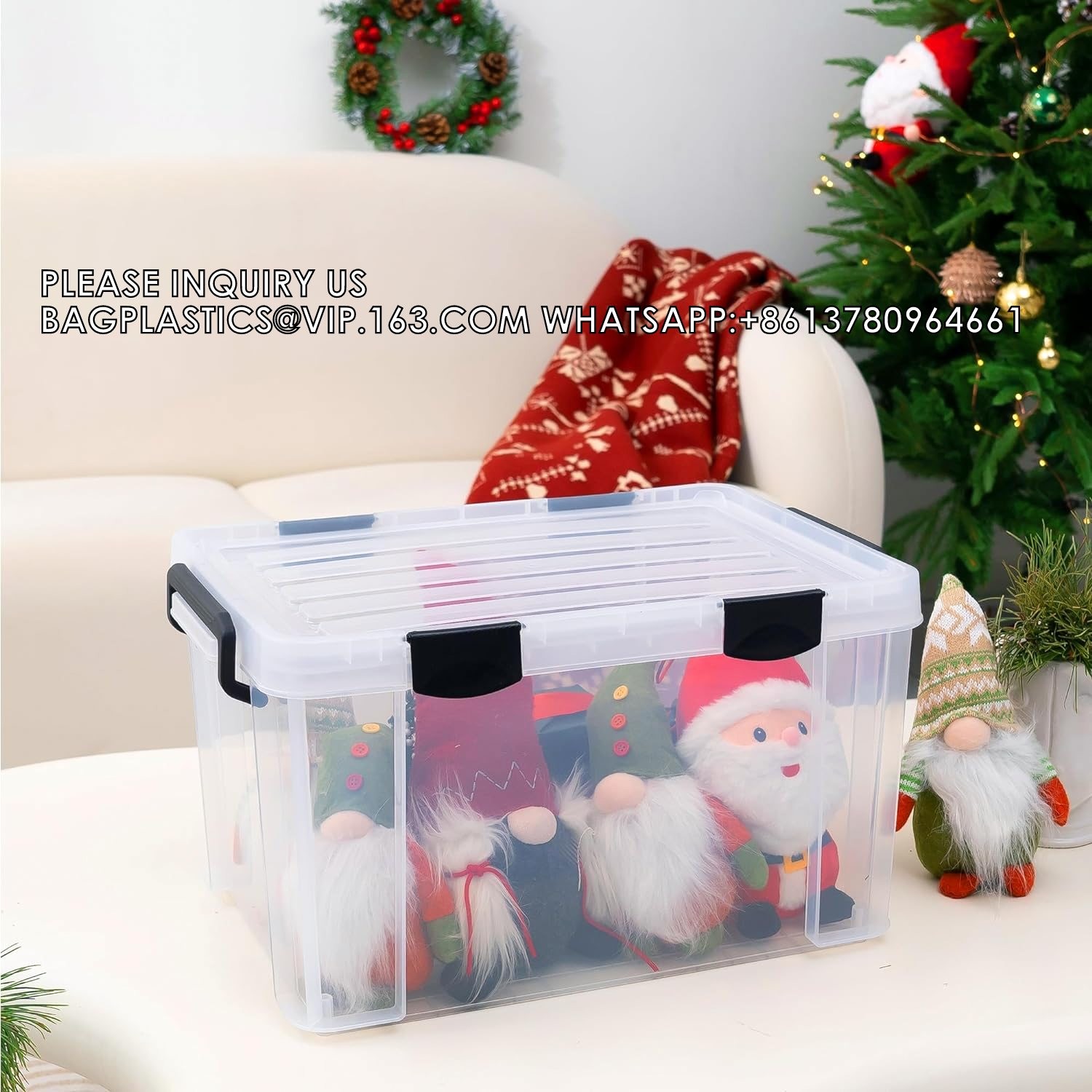 Airtight Plastic Storage Bins With Gasket Seal Lids And 6 Secure Latching Buckles Stackable Storage Containers