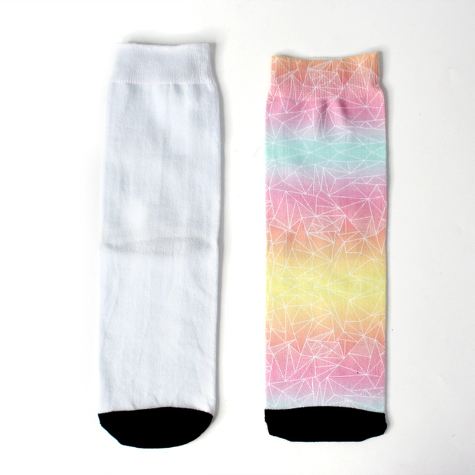 White Blank Polyester Sublimation Socks For Customized Photos Printing