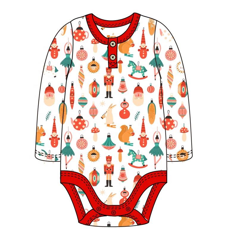 girls printing dress baby christmas red frock A-line dress christmas sets