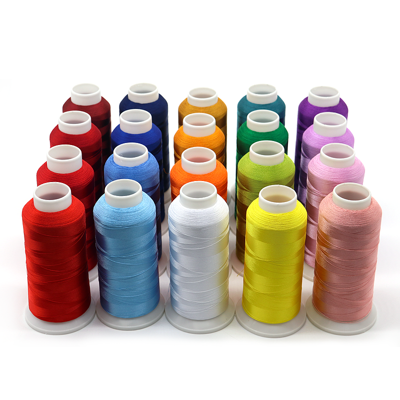 5000 yards Cone Sewing 100% Polyester 120d 2 Embroidery Thread 120g Weight for Sewing