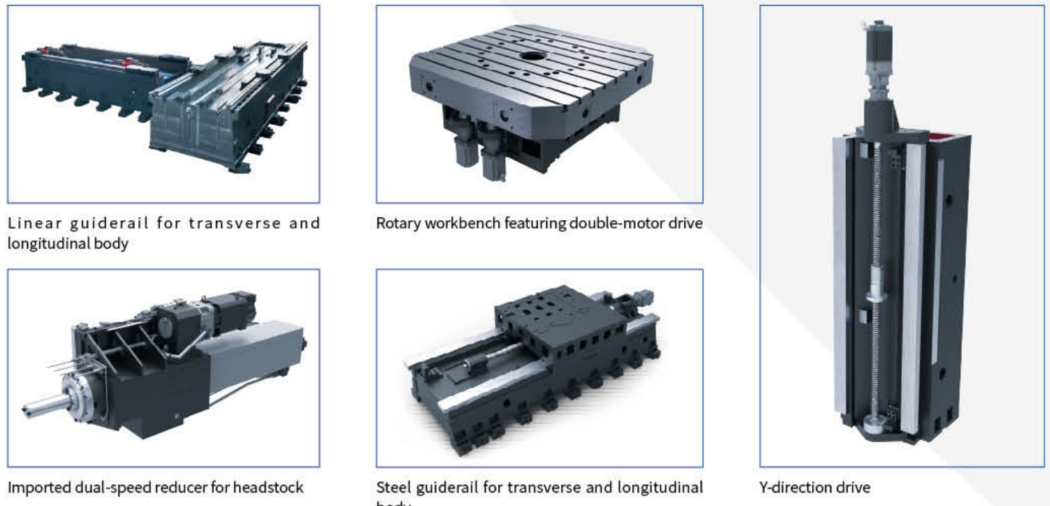 SMTCL PBC130s CNC Heavy Milling Machine Two Linear Guiderail And One Hard Guiderail Horizontal Milling Boring