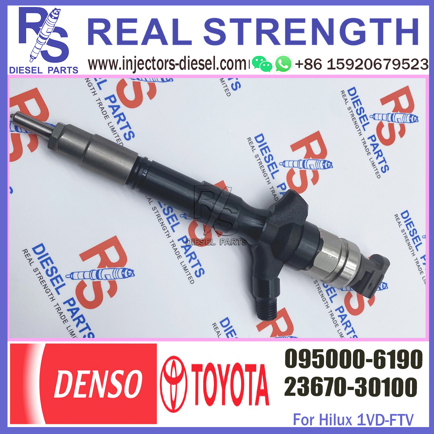 Common Rail Fuel Injector 23670-09060 23670-0L010 095000-6190 for Diesel Engine 2KD-FTV D4D