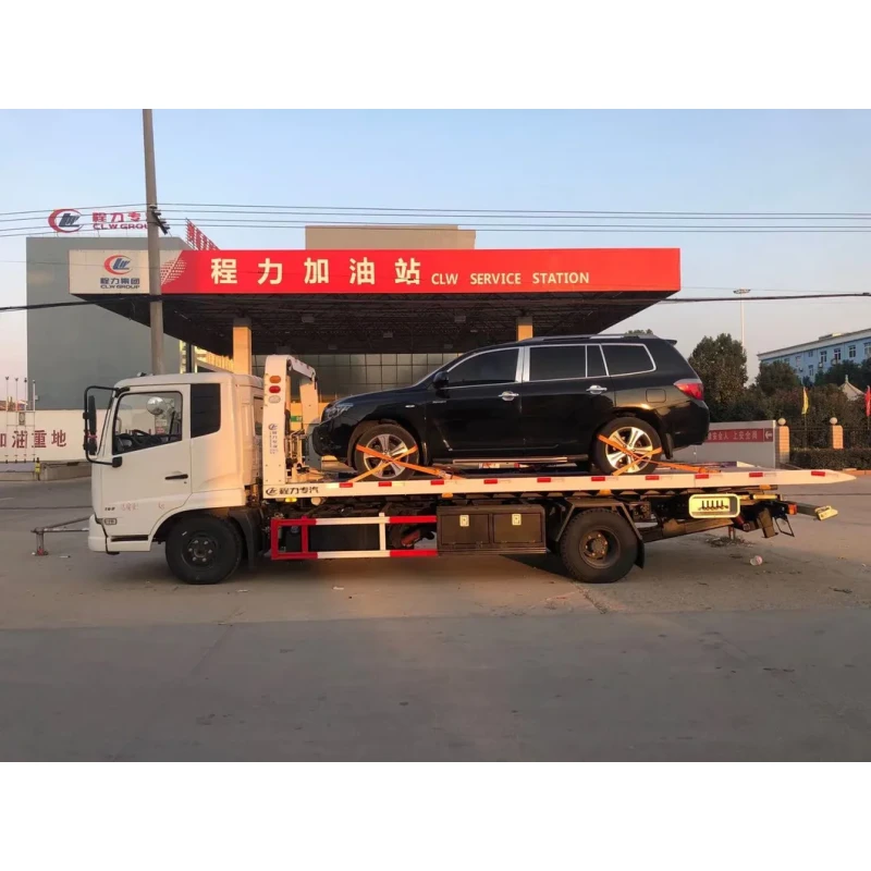 Dongfeng Flatbed Wrecker Truck 3tons 4tons With 3ton Lifting Weight