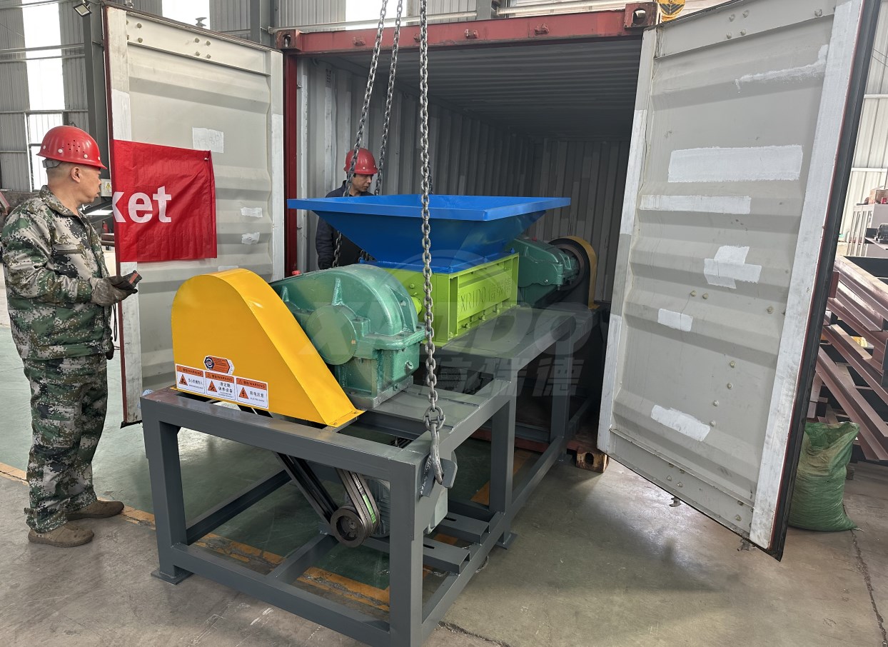 Dual Shaft Aluminium Can Shredder Crushing Industrial Shredder For Metal