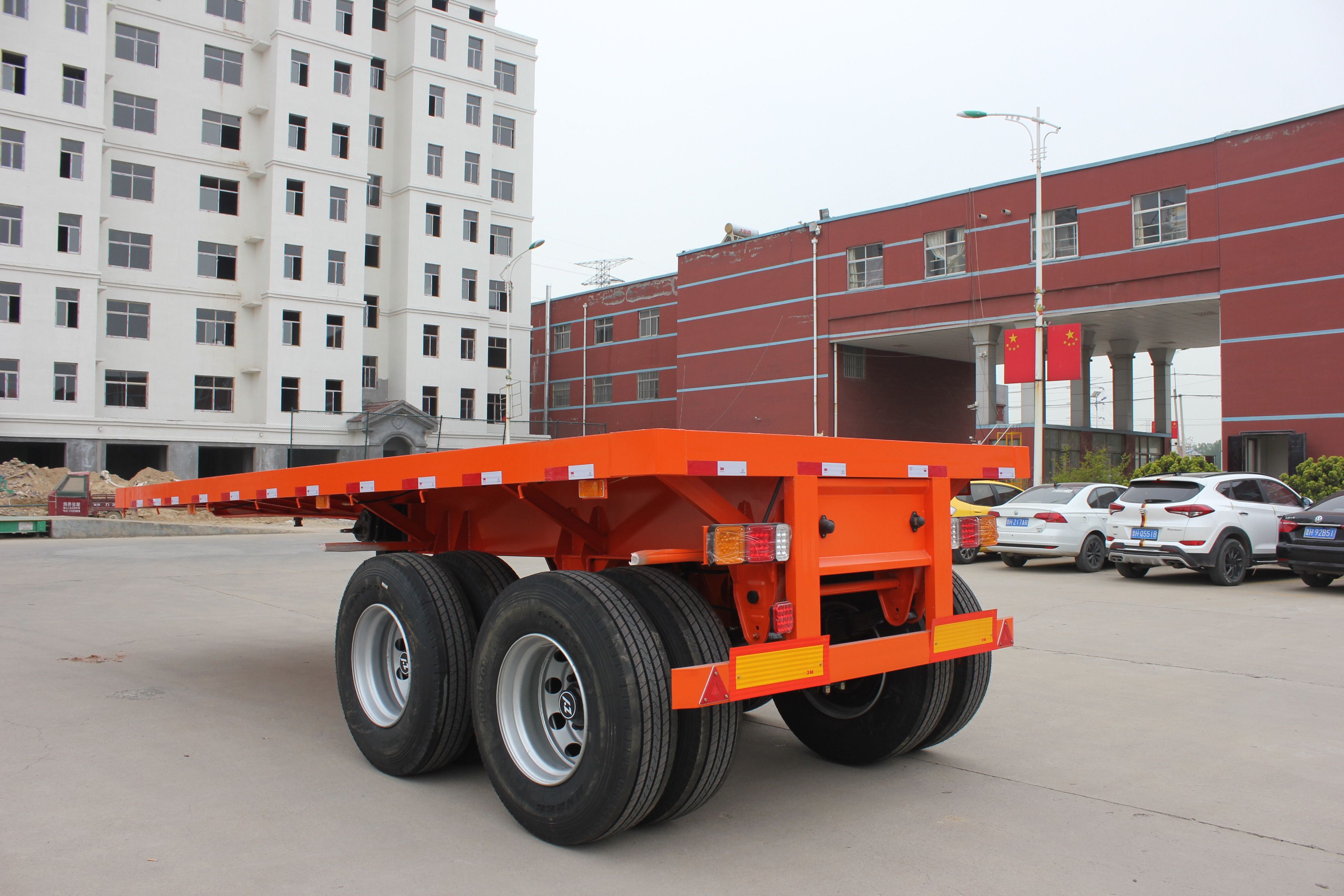 40ft Container Platform Flatbed Semi-Trailer with Front Wall in Heavy Duty Design