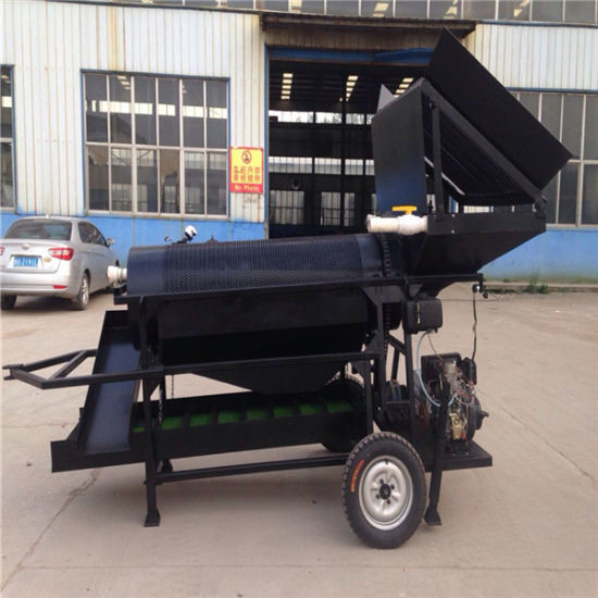 High Effciency Gold Mining Trommel Screen Equipment Chain Wheel Driving