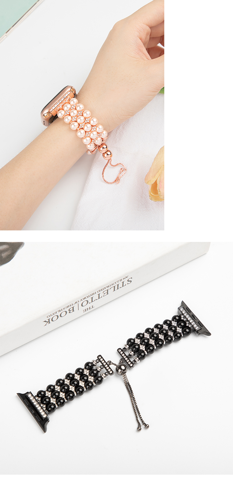 Function Fashionable Watch Strap Beaded Apple Watch Bands for iWatch Series 8 7 6 5