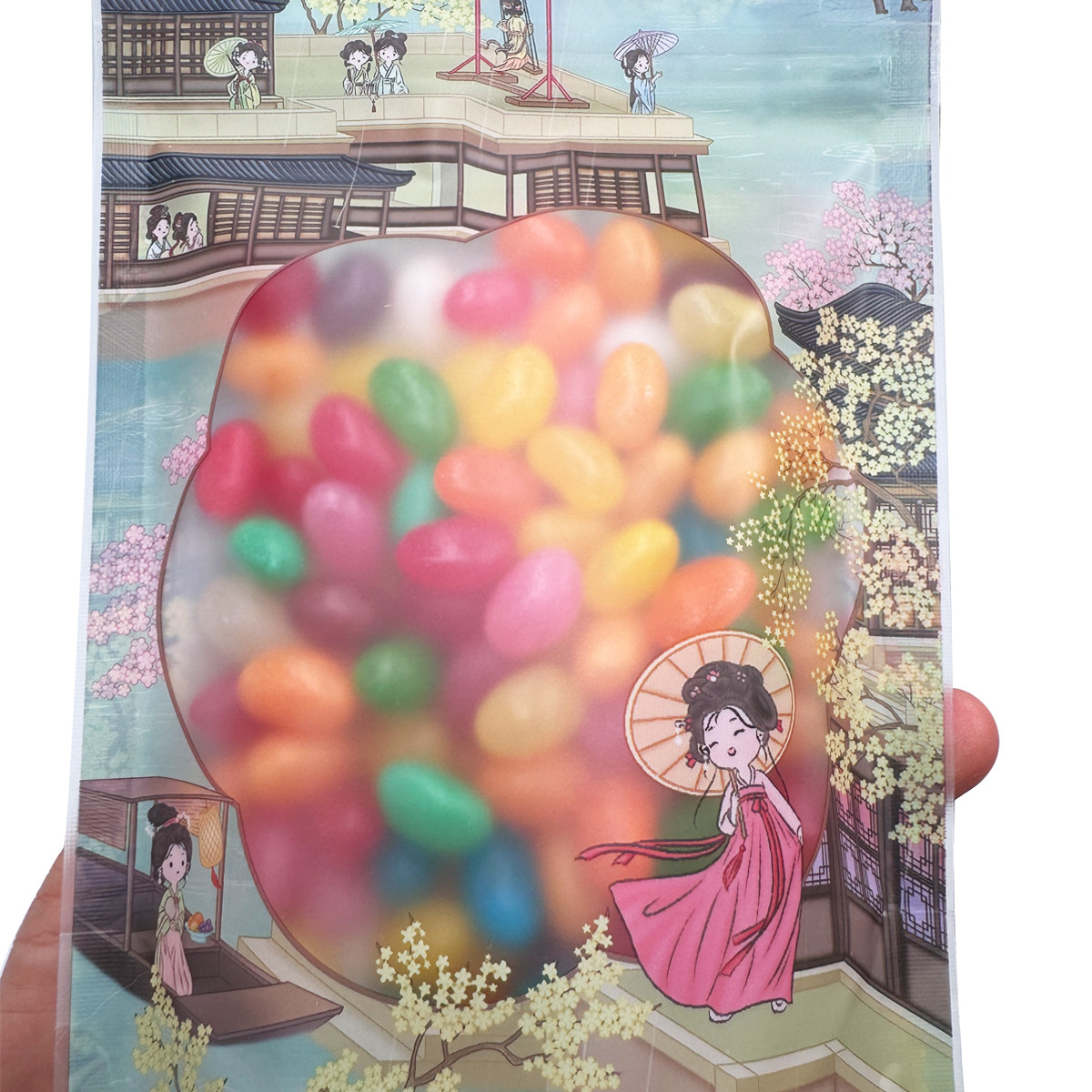 250g Plastic Matte Transparent Standup Pouches with Zipper and Window for Candies Dry Food