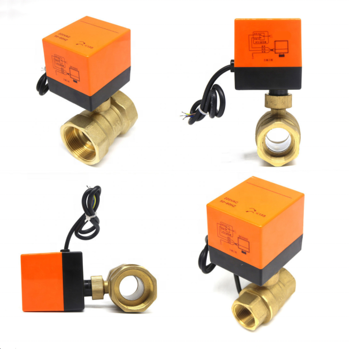 Air conditioning floor heating Parts electric two way ball valve three wire two control one control Brass water heat