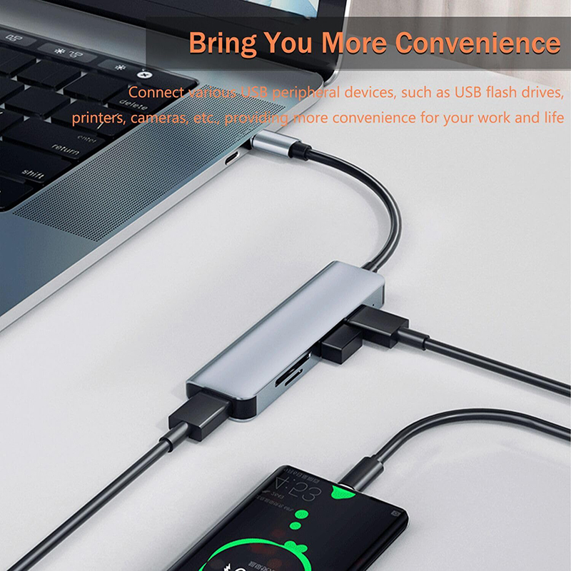 USB A/C Input USB 3.0 Type C Multiport Adapter Docking Station with SD/TF Card Reader