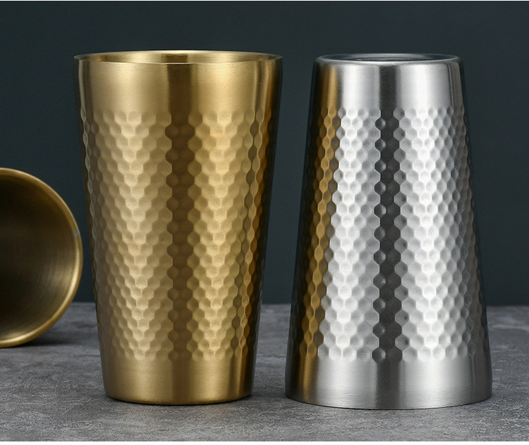 Double Wall Stainless Steel Cups Mug For Beer Coffee Drinking 5oz 450ml