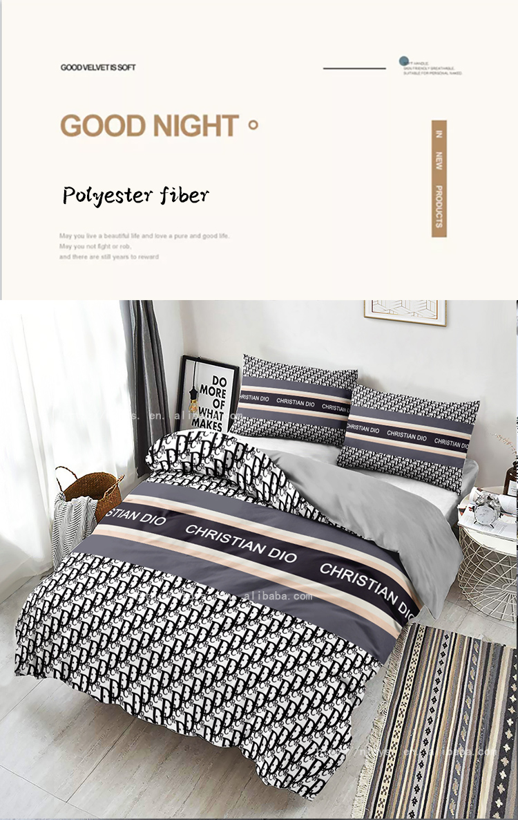 100% Polyester Fibre Luxury Christmas Gift 4 Piece Duvet Cover Bedding Set for Adult