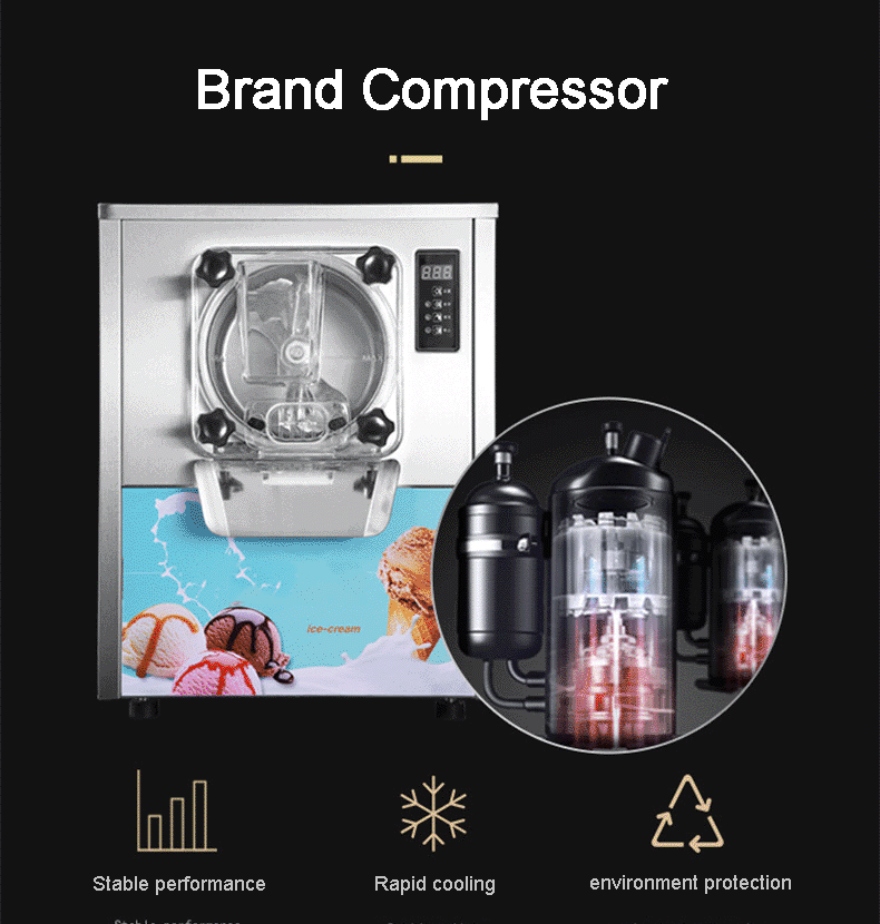 Business Food Truck Gelato Making Machine Commercial Ice Cream Maker with Hard Ice Cream Machine and 66kg Gross Weight