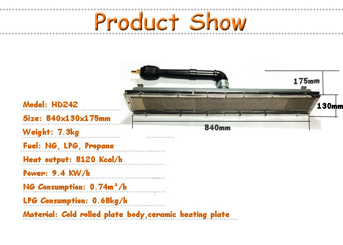 Biscuit Puff Bakery Oven Gas Burner Industrial Infrared For Food Line