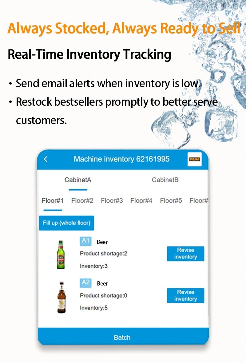 Advertising Management Sales Data Tracking And Error Notifications Smart Alcohol Vending Machine
