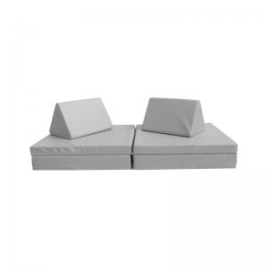 China Foldable Foam Play Couch Set Modular Play Sofa With 2 Triangle Pillows on sale