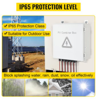 390*390*185 PV Combiner Box 500VDC With ABS Material SPD Protection