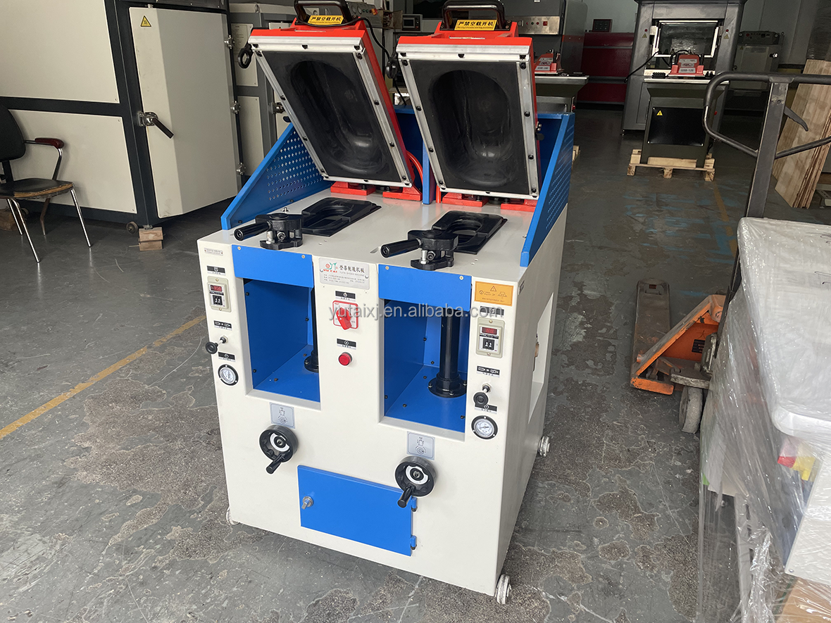 semi-auto double head pneumatic cover-type shoe sole attaching machine