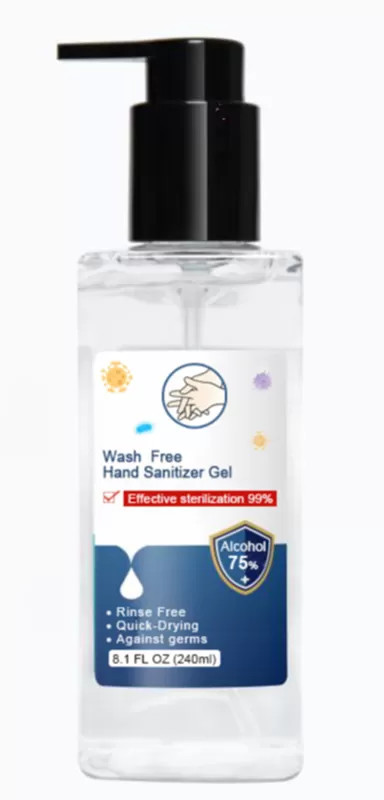 Wash Free Antibacterial Hand Sanitizer Gel Texture Non Irritating No Fragrance