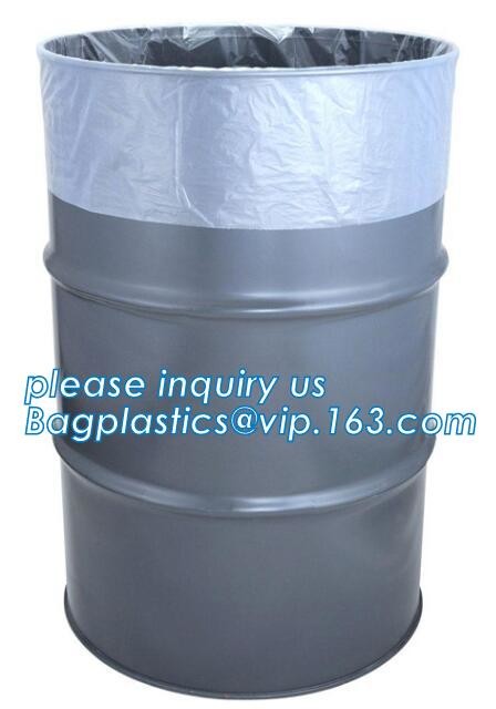 Plastic Drum Liners on Roll, Elastic Band Plastic Drum Covers, Round Bottom Plastic Drum Liners, round bottom, square bo