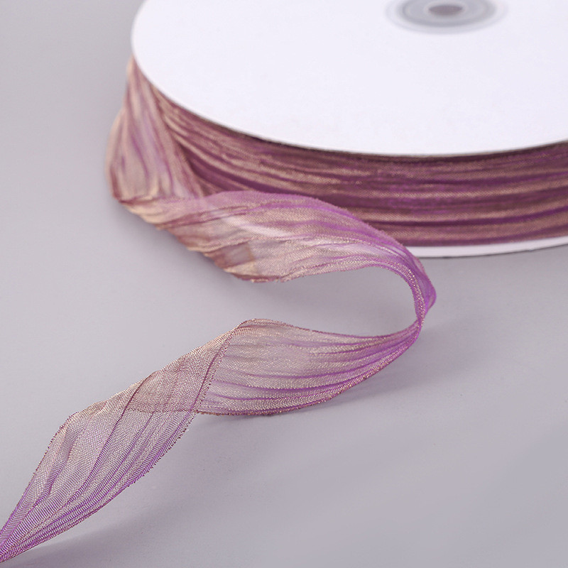 Gift Wrapping 25mm Organza Ribbon Korea 2.5cm Sheer Wired Ribbon