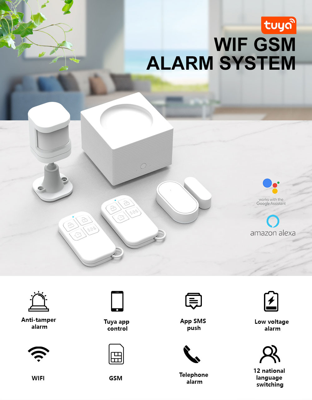 Anti Burglar Wireless Wifi Gsm Smart Home Security Alarm System Easy Installation