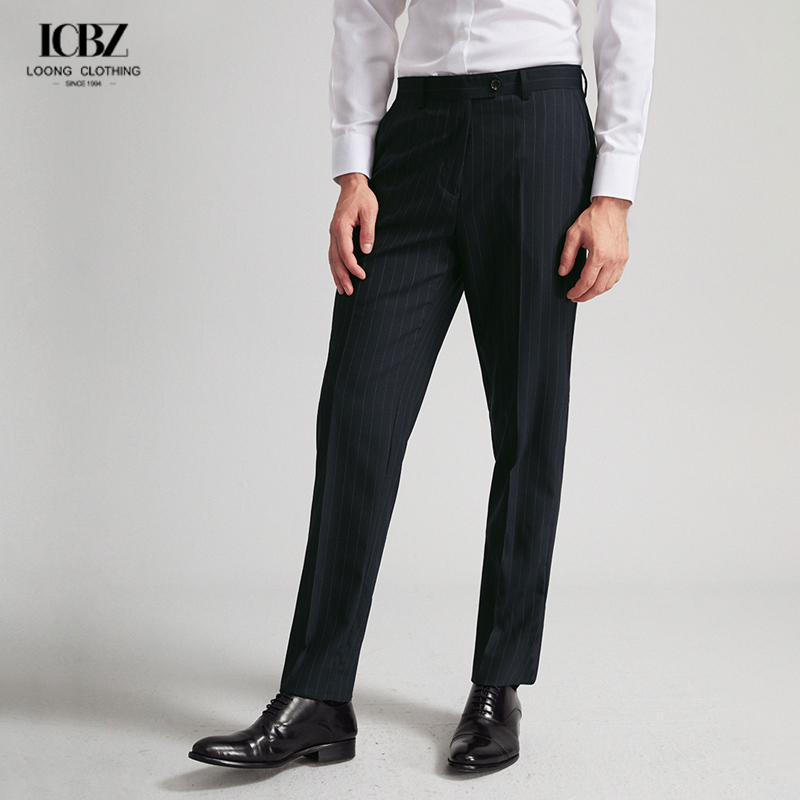 Customized Italy Solid Color Wool Blend Pants for Men in a Fashionable Business Style