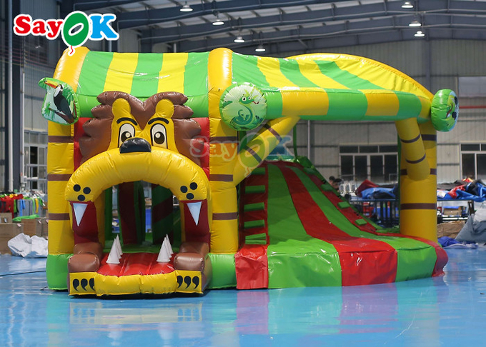 Animal Theme Lion Inflatable Bouncy Castle Slide