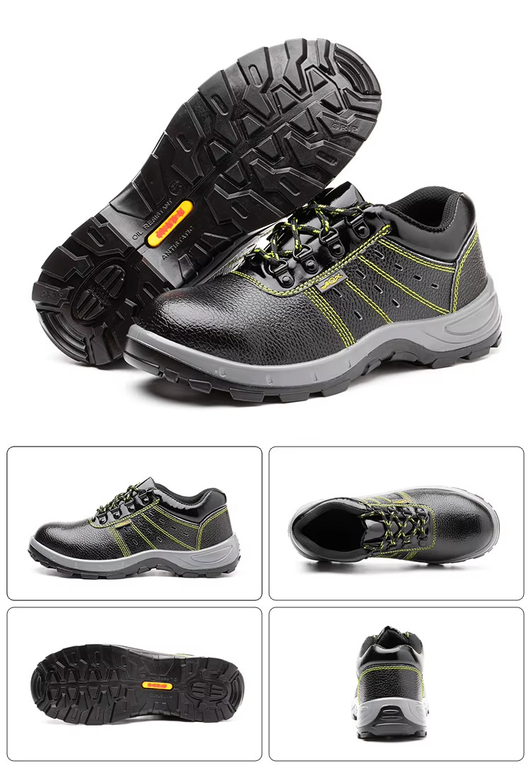 Industrial Construction Safety Shoes Black Leather Shoes For Men