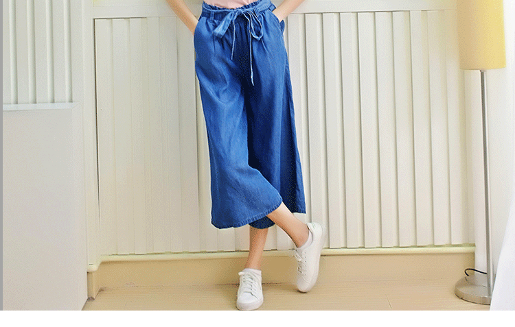100% Lyocell new designs photos wide leg ladies pants women bell-bottom jeans