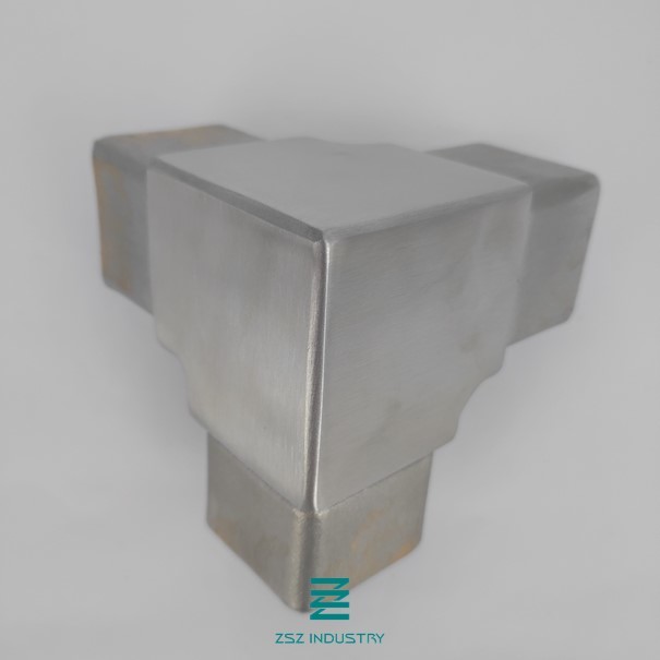 Stainless Steel 304 / 316L Handrail Connector Square Support OEM Tee 42.4mm X 2.0mm