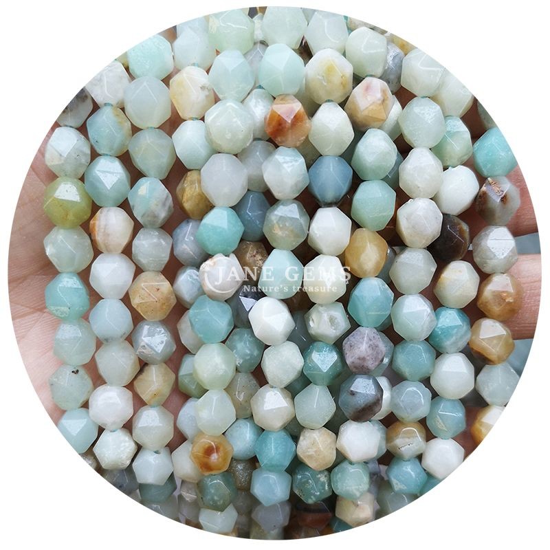 Wholesale Natural Crystal Gemstone Faceted Beads Faceted Loose Stone Bead Accessories Rhombus Bead Spacer for Jewelry