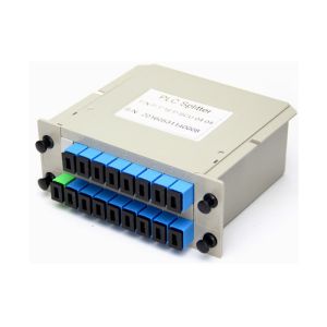China SC APC Plc Fiber Optic Splitter 1X16 Cassette Single Mode on sale