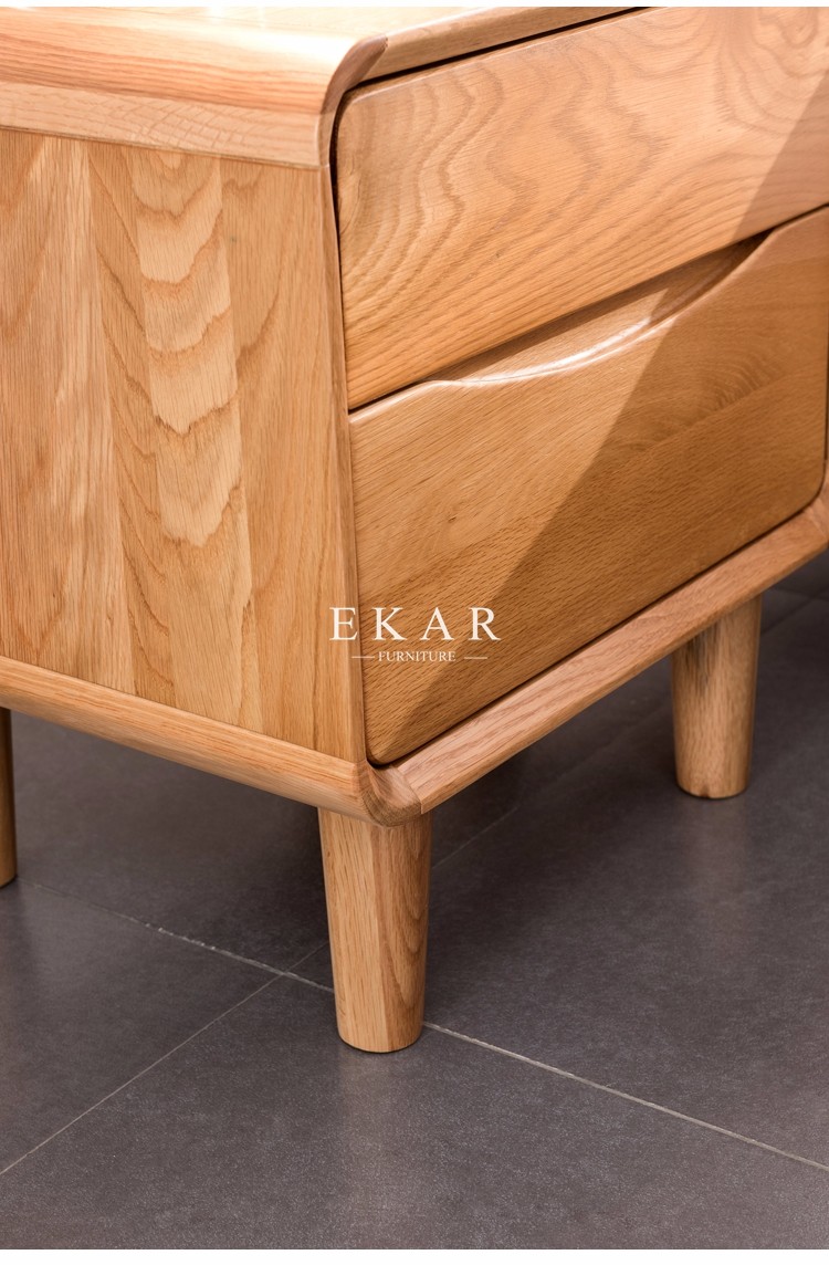 Bedside Table Bedroom Furniture White Oak Nightstand With Drawer