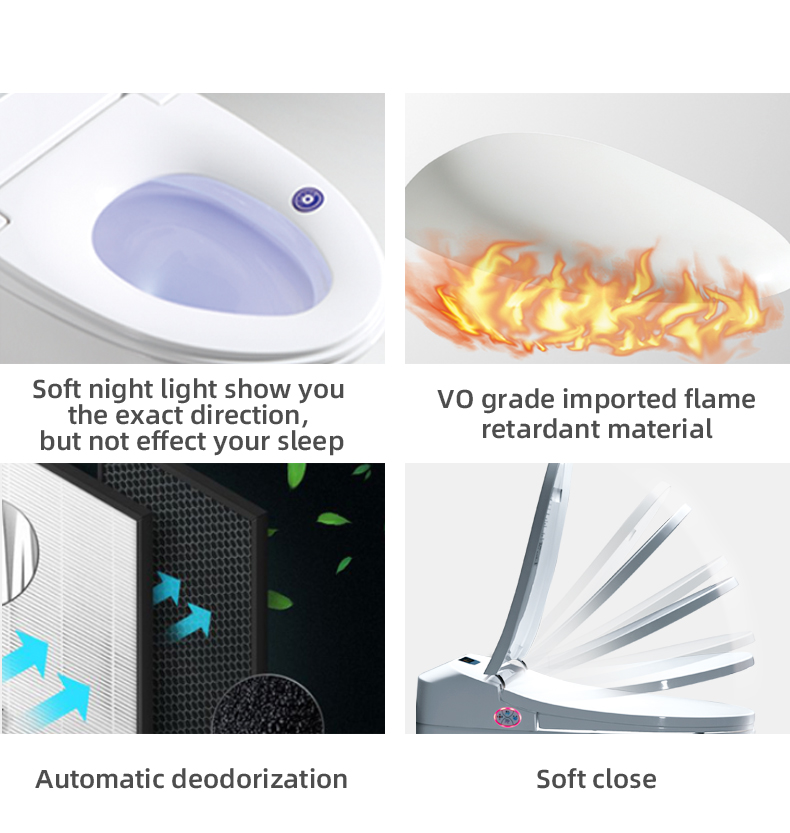 One Piece Ceramic Electronic Intelligent Toilet , Integrated Electric Toilet