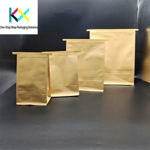 China OEM 150um Kraft Paper Packaging Bags Zip Lock Biodegradable Paper Pouch on sale