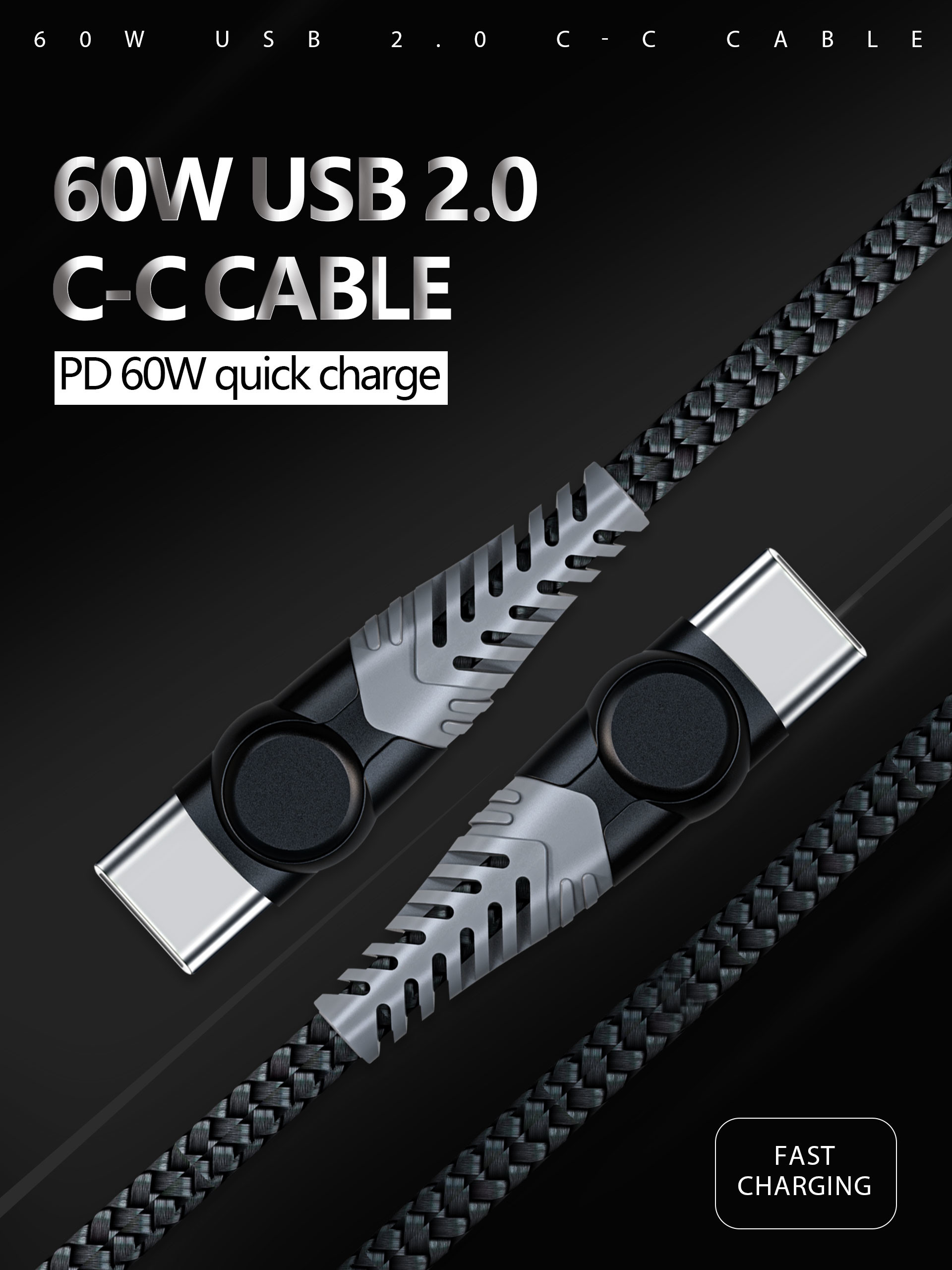 USB C to USB C (6FT) USB-IF Certified Cable, 60W Power Delivery PD Charging Cord