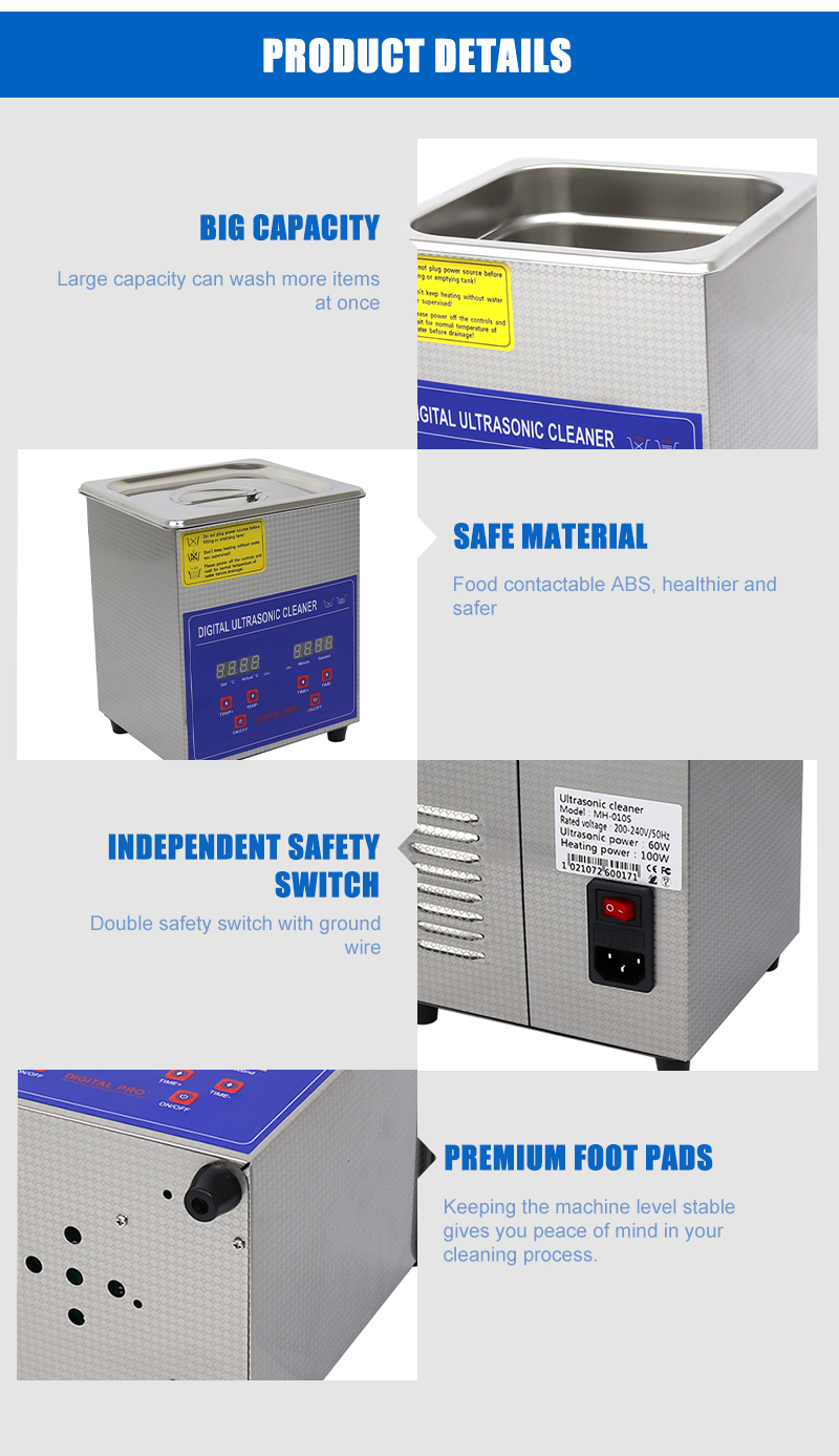 40khz Digital Ultrasonic Cleaner Electric 2L Ultrasonic Injector Cleaner