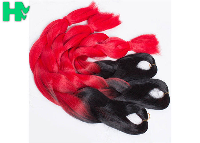 Ombre Braiding Wave Synthetic Hair Pieces No Lice Rainbow Color For Women